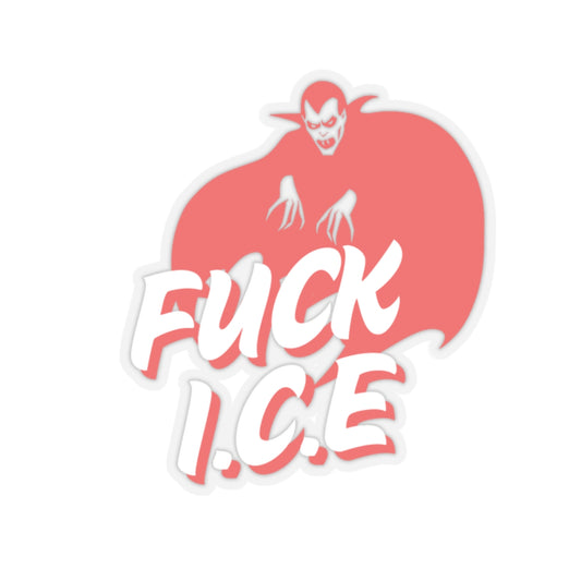 Vampire-Themed Kiss-Cut Stickers - 'FUCK I.C.E'