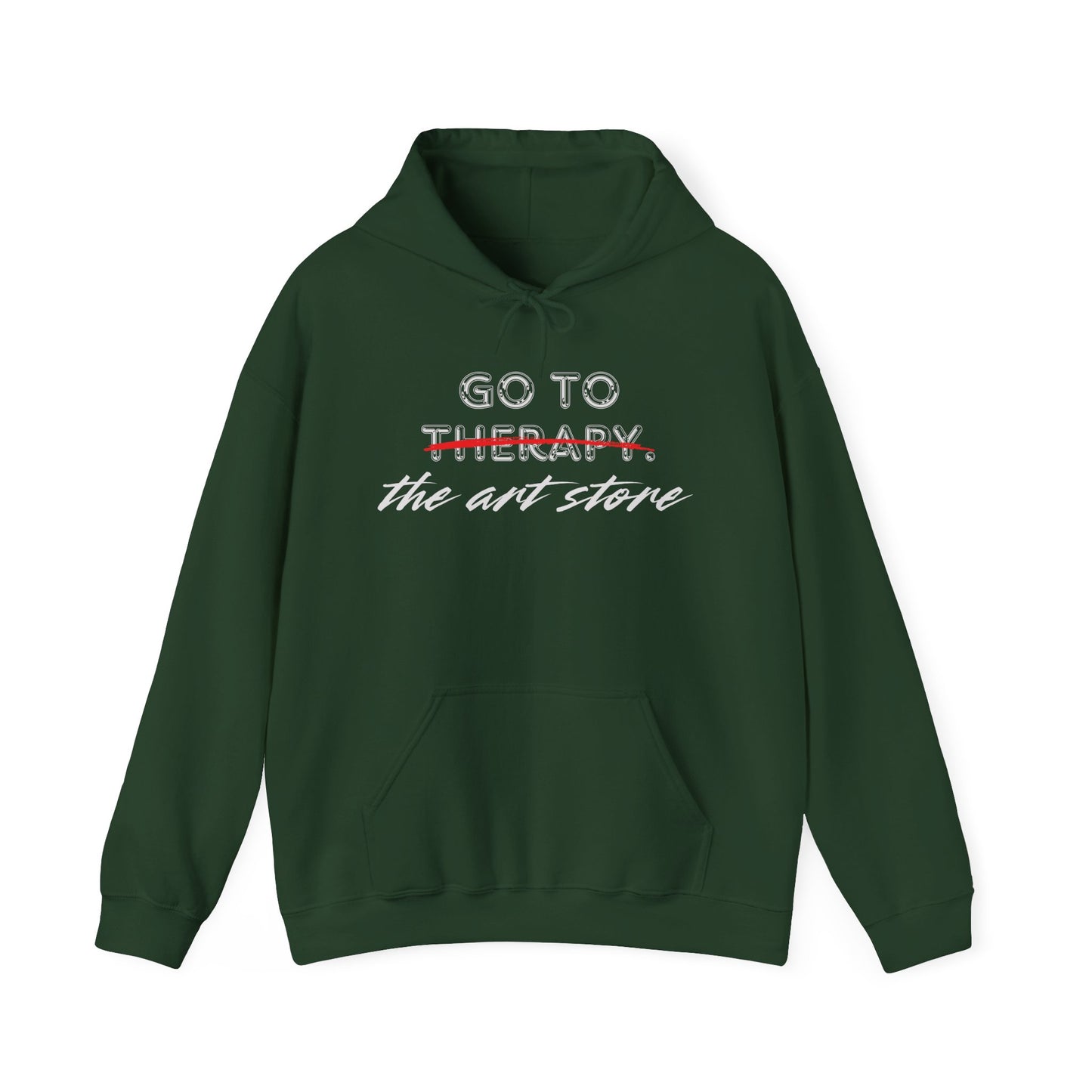 Go To Therapy Hoodie - Unisex Heavy Blend™ Sweatshirt for Art Lovers