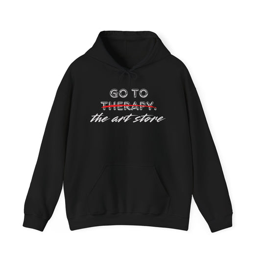 Go To Therapy Hoodie - Unisex Heavy Blend™ Sweatshirt for Art Lovers