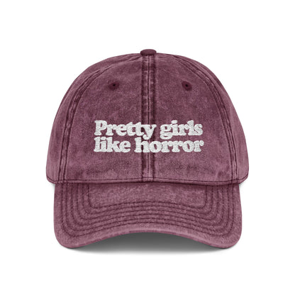 Pretty Girls Like Horror Vintage-Style Cap (Embroidered)