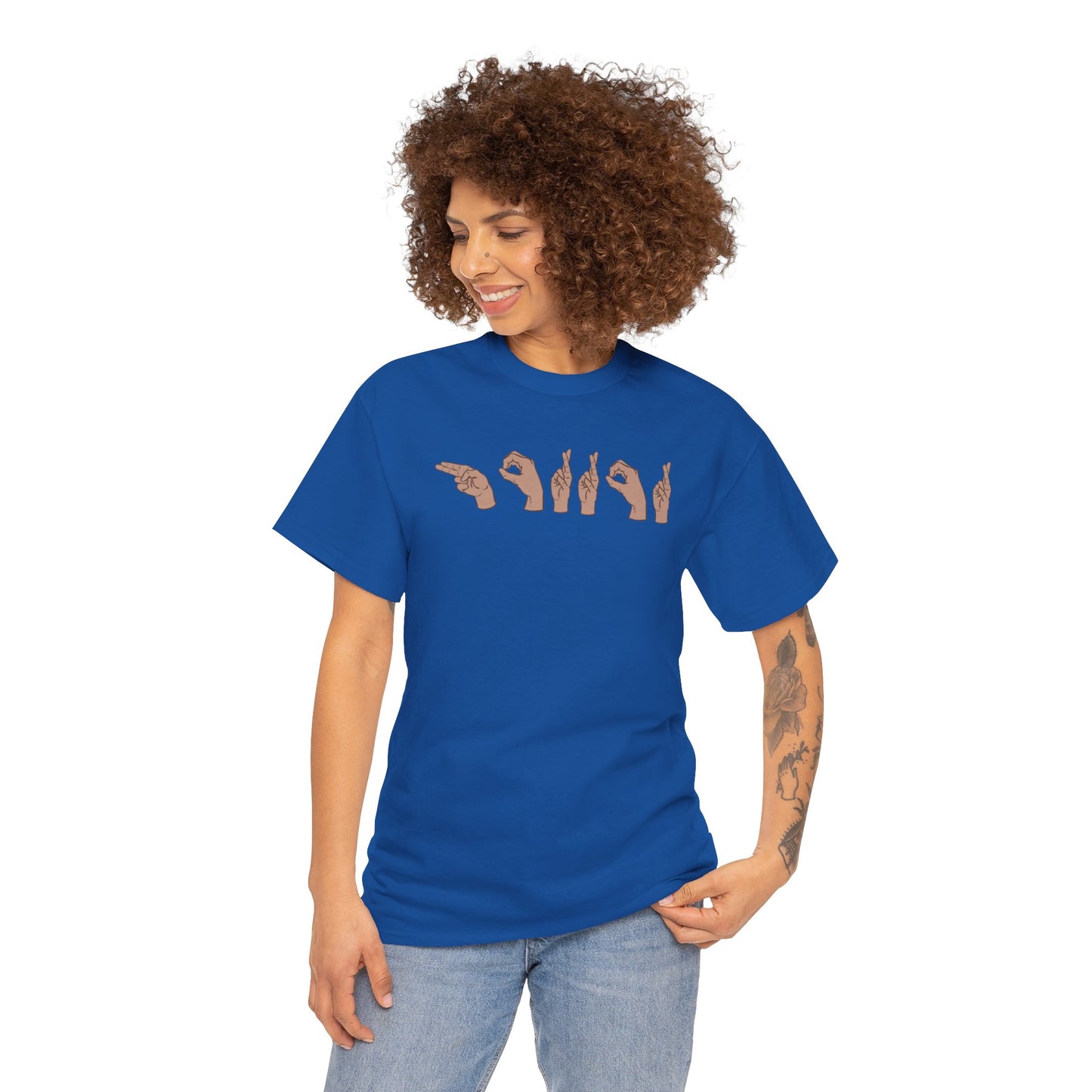 "Horror" ASL Sign Language Tee (Unisex Adult 100% Cotton)