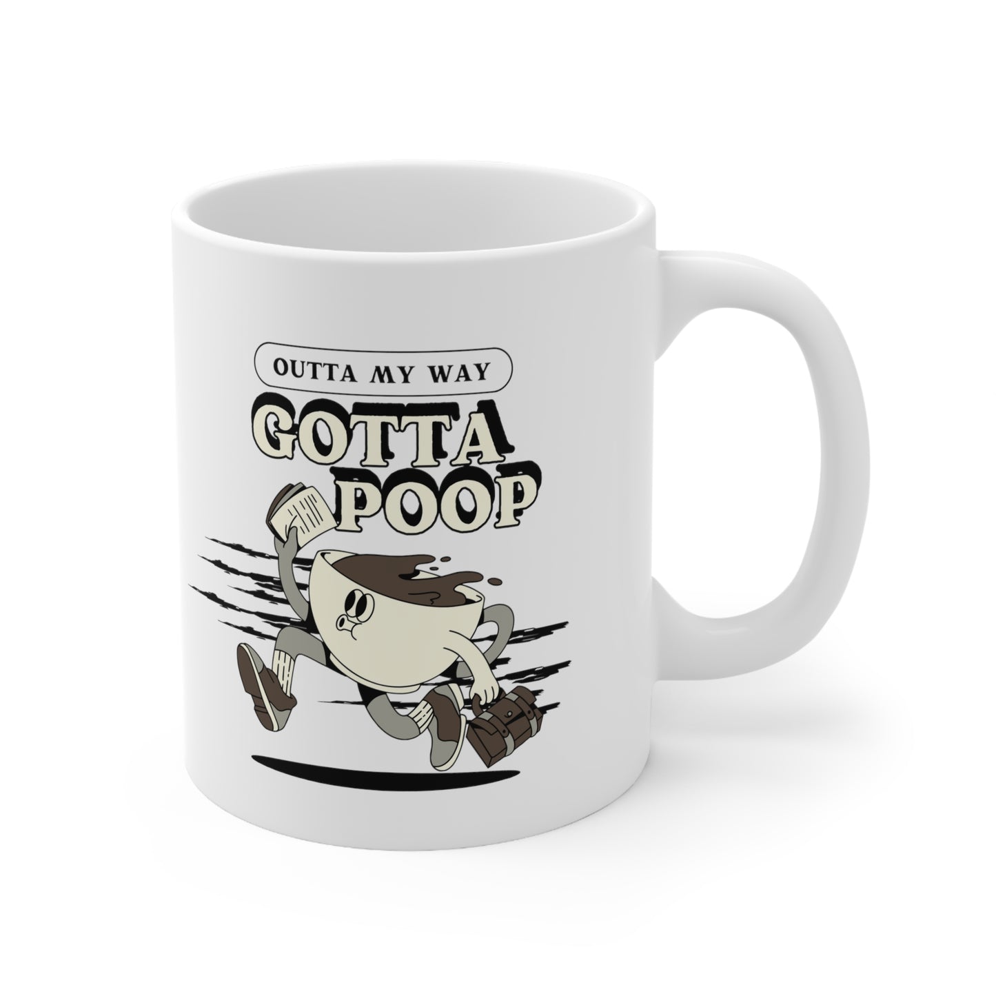 Coffee Retro Graphic Poop Funny Ceramic Mug 11oz