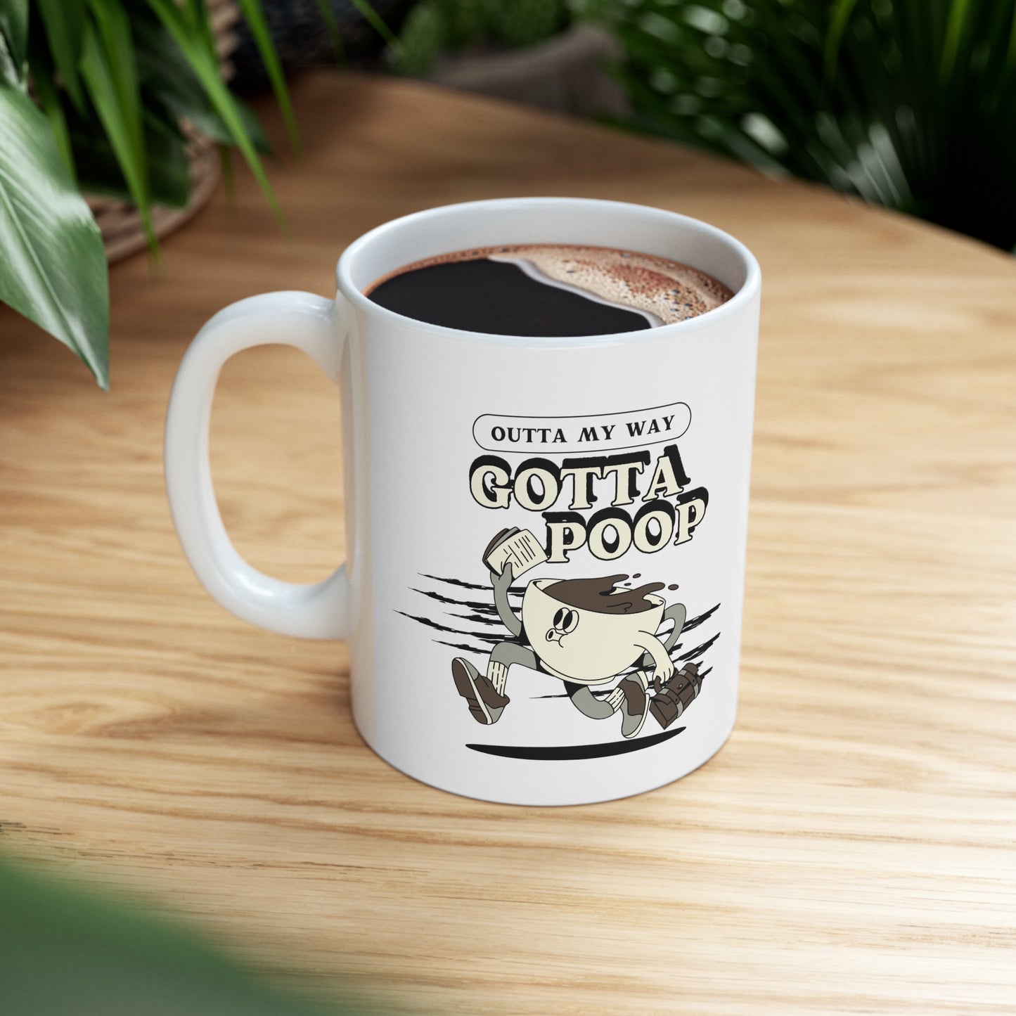 Coffee Retro Graphic Poop Funny Ceramic Mug 11oz