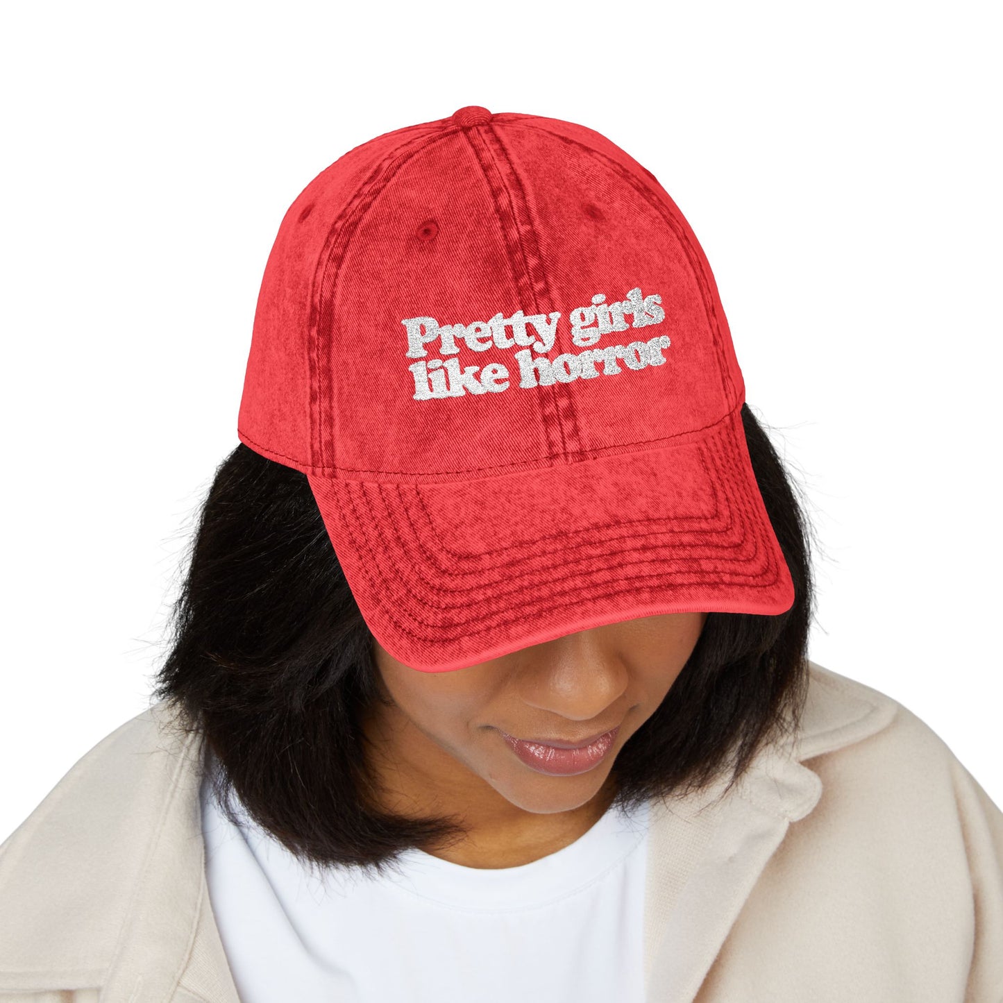 Pretty Girls Like Horror Vintage-Style Cap (Embroidered)