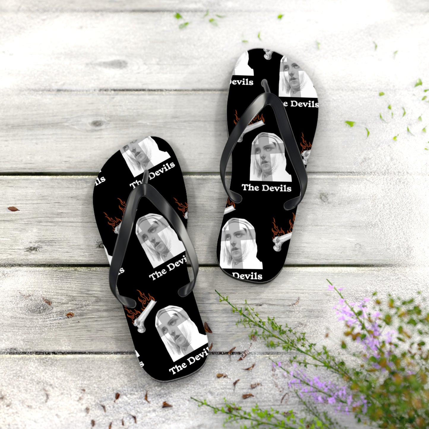 The Devils 1971 All-Over Print Flip Flops