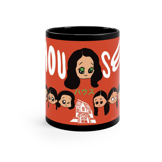 House Hausu 1977 Japanese Horror Movie Chibi Style 11oz Black Mug