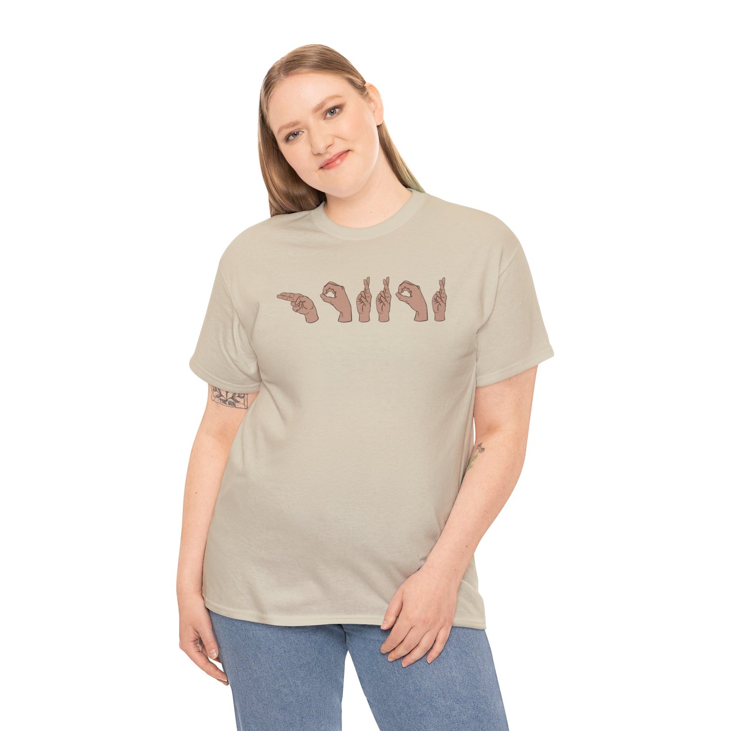 "Horror" ASL Sign Language Tee (Unisex Adult 100% Cotton)