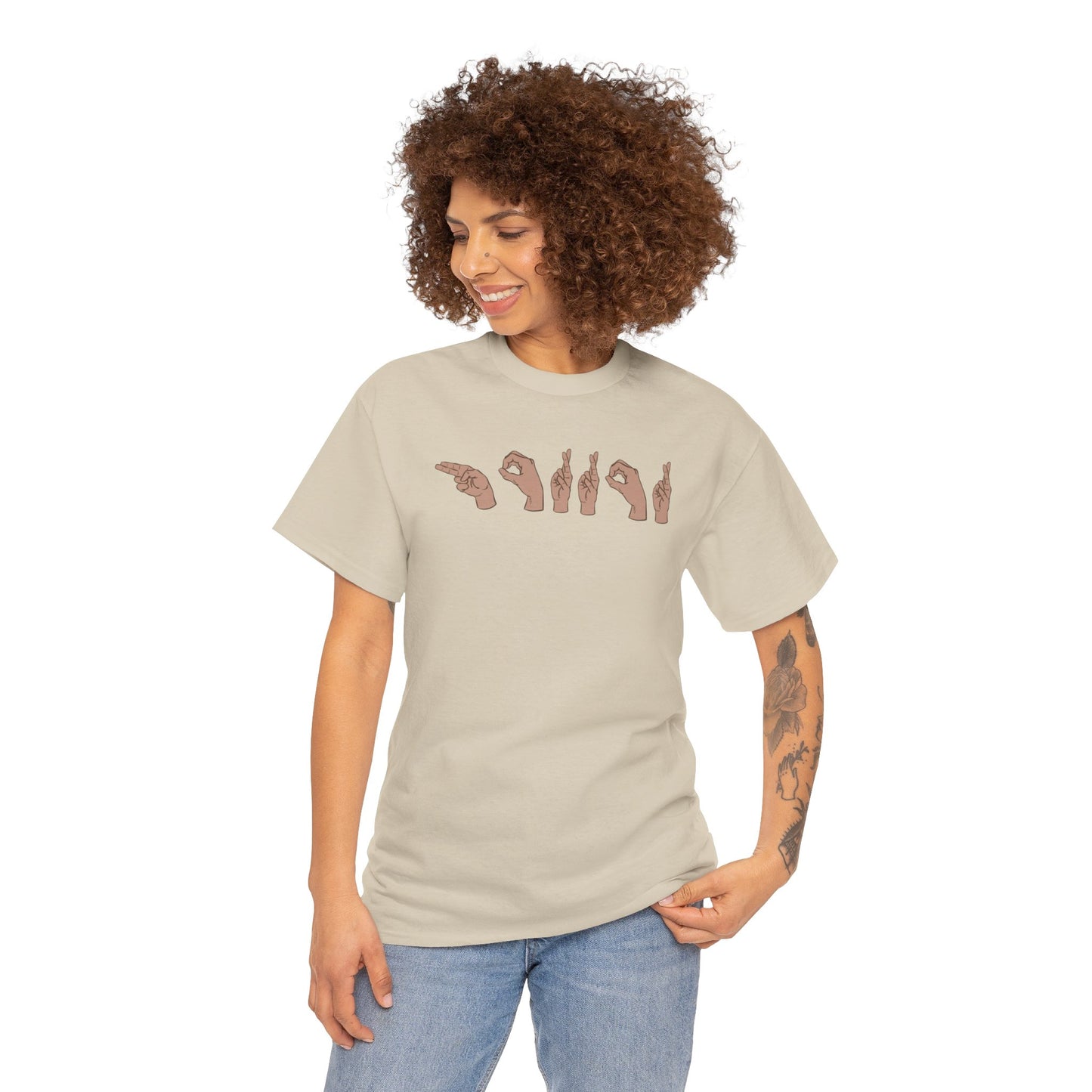 "Horror" ASL Sign Language Tee (Unisex Adult 100% Cotton)