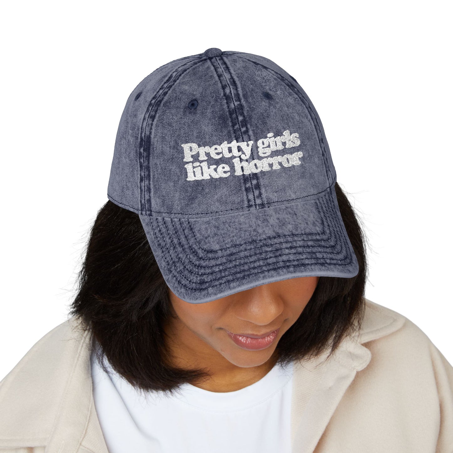 Pretty Girls Like Horror Vintage-Style Cap (Embroidered)