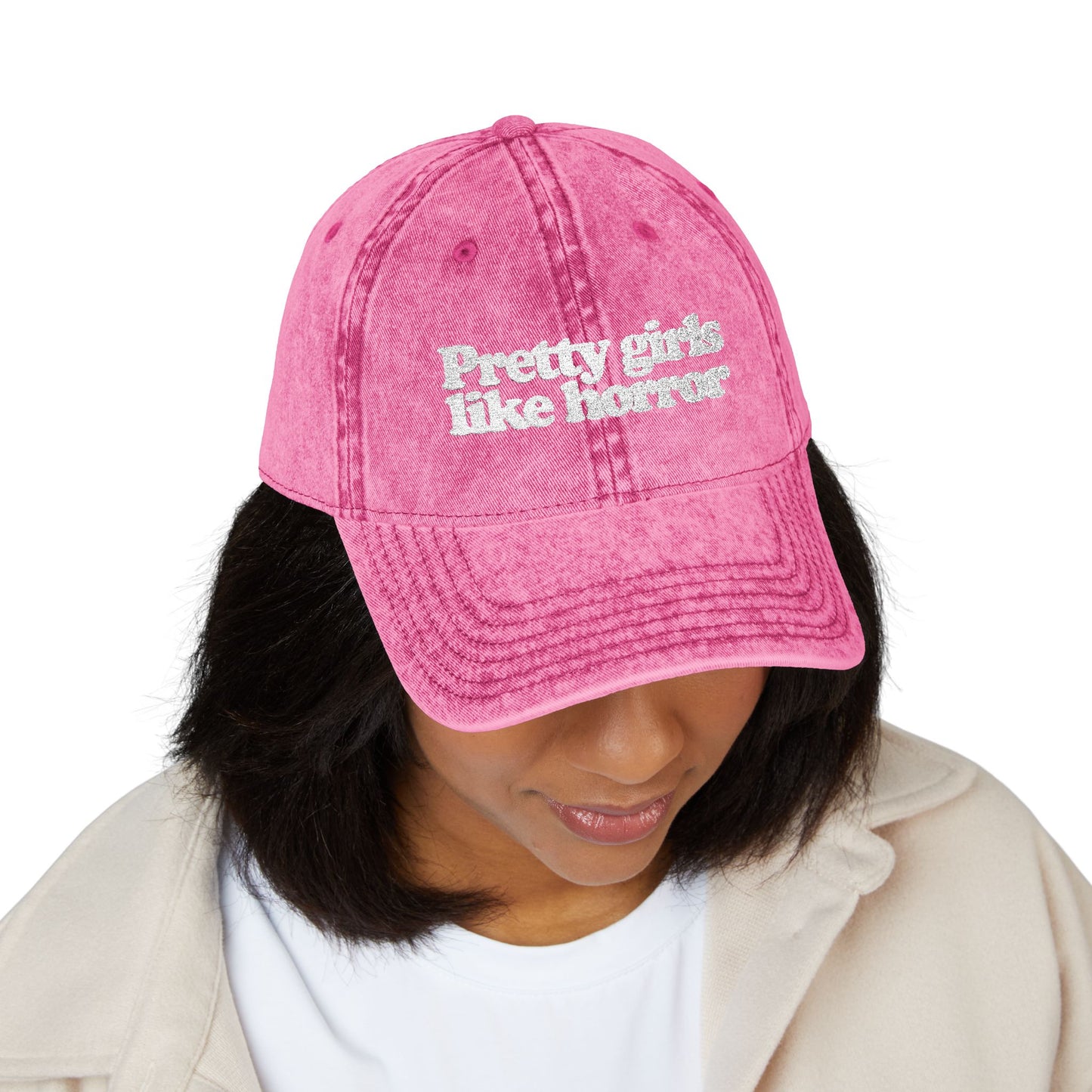 Pretty Girls Like Horror Vintage-Style Cap (Embroidered)