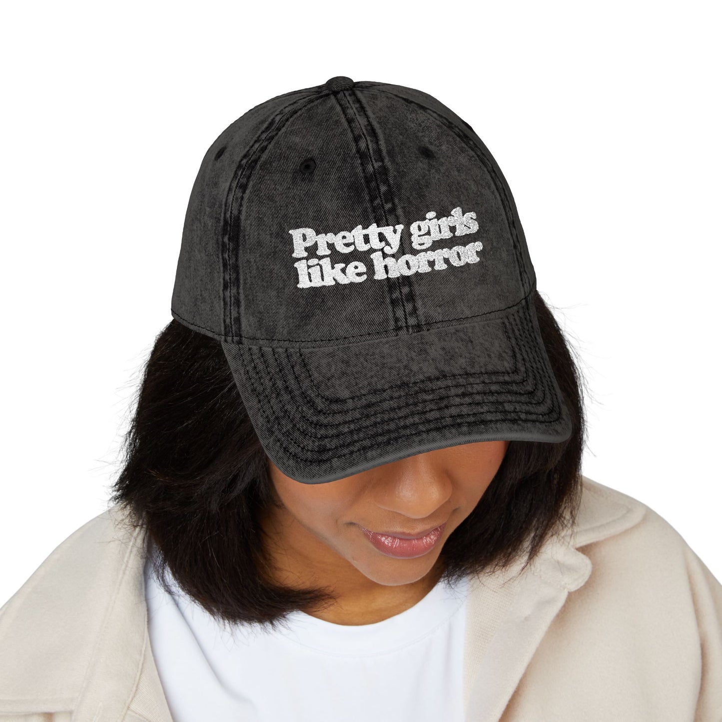 Pretty Girls Like Horror Vintage-Style Cap (Embroidered)