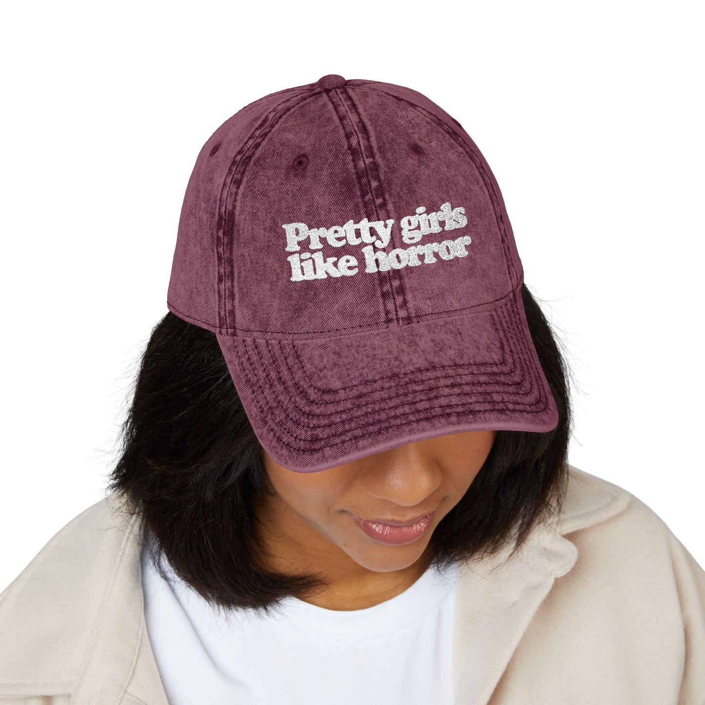 Pretty Girls Like Horror Vintage-Style Cap (Embroidered)