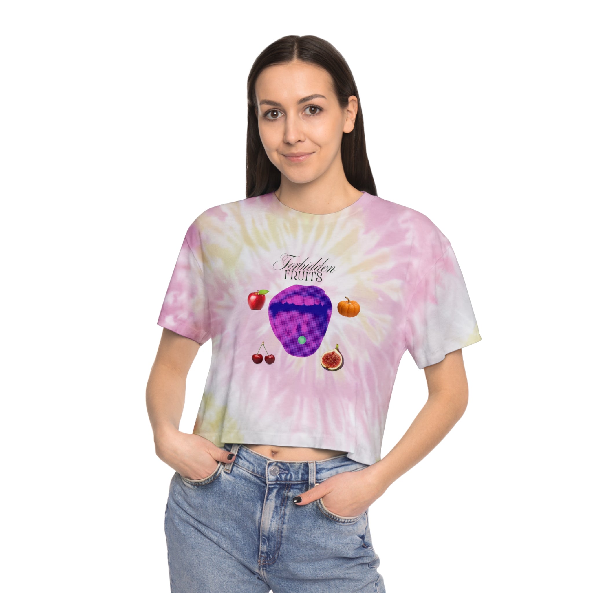 Forbidden Fruits Women's Tie-Dye Festival Crop Tee