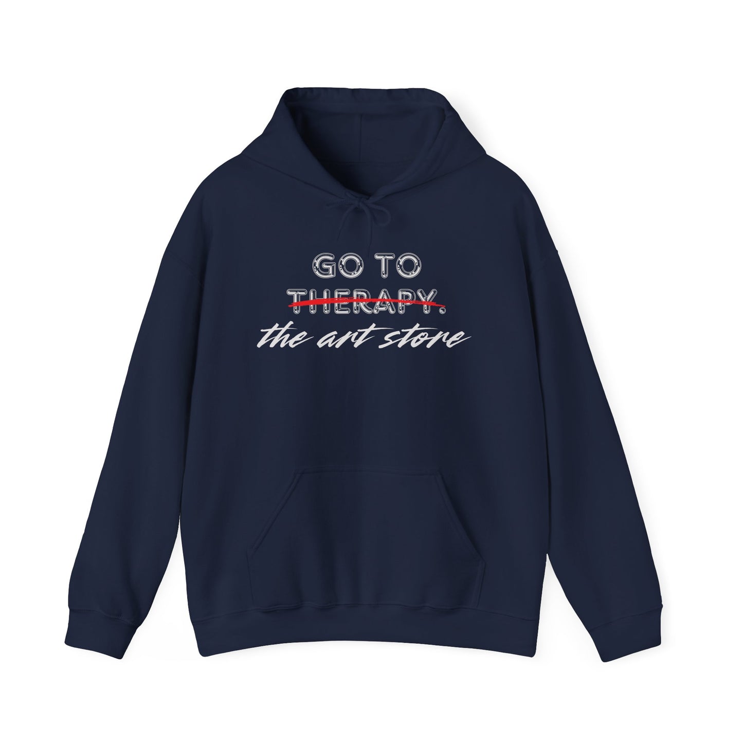 Go To Therapy Hoodie - Unisex Heavy Blend™ Sweatshirt for Art Lovers