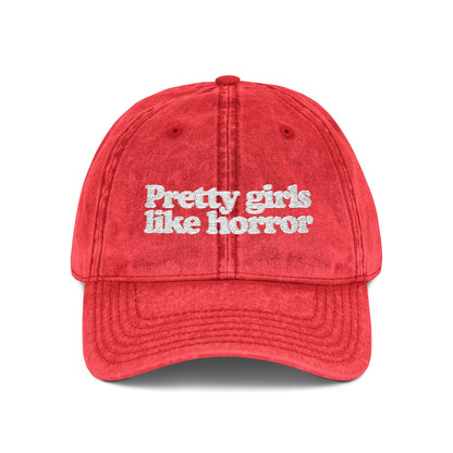 Pretty Girls Like Horror Vintage-Style Cap (Embroidered)