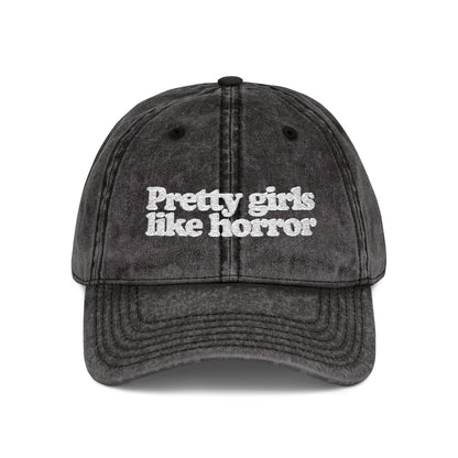 Pretty Girls Like Horror Vintage-Style Cap (Embroidered)