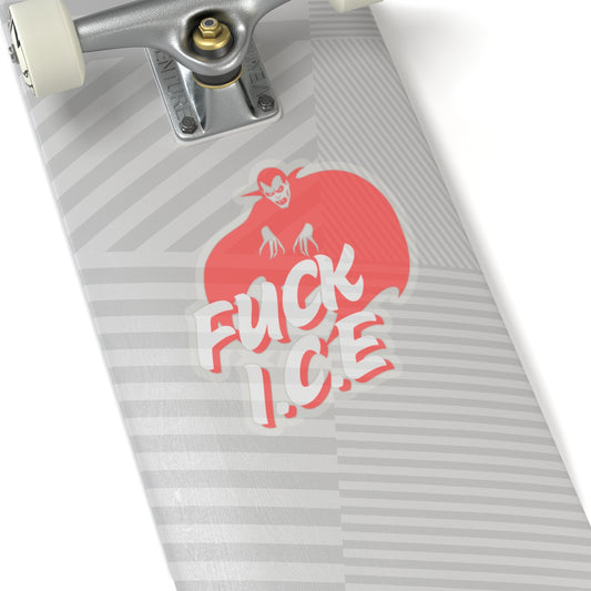Vampire-Themed Kiss-Cut Stickers - 'FUCK I.C.E'