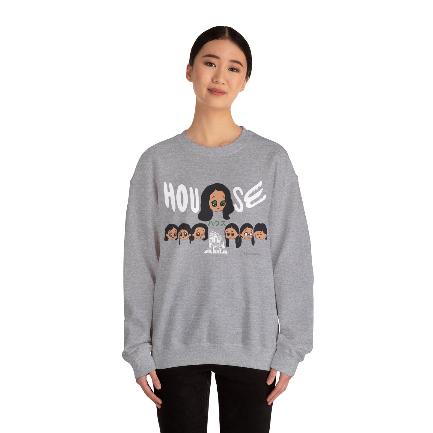 House Hausu 1977 Chibi Style Horror Movie Unisex Heavy Blend™ Crewneck Sweatshirt