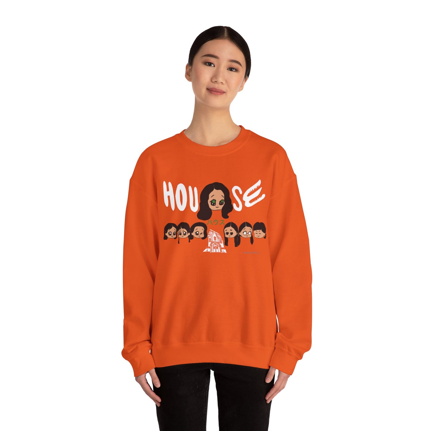 House Hausu 1977 Chibi Style Horror Movie Unisex Heavy Blend™ Crewneck Sweatshirt