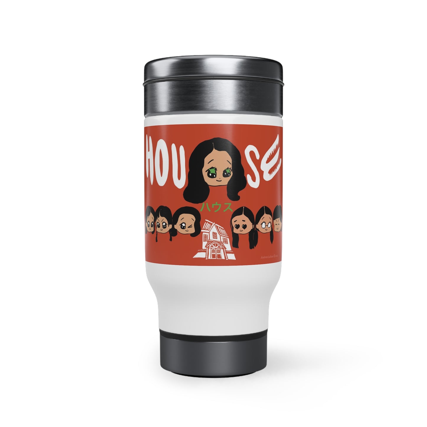 House Hausu 1977 Japanese Horror Movie Stainless Steel Travel Mug with Handle, 14oz