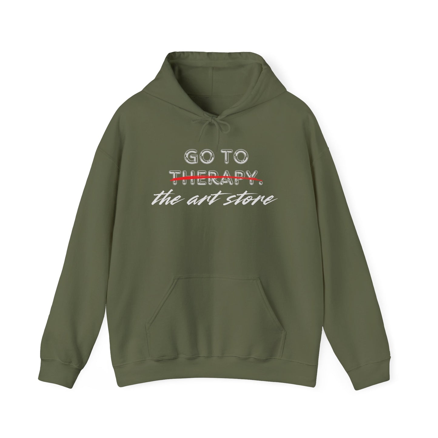 Go To Therapy Hoodie - Unisex Heavy Blend™ Sweatshirt for Art Lovers