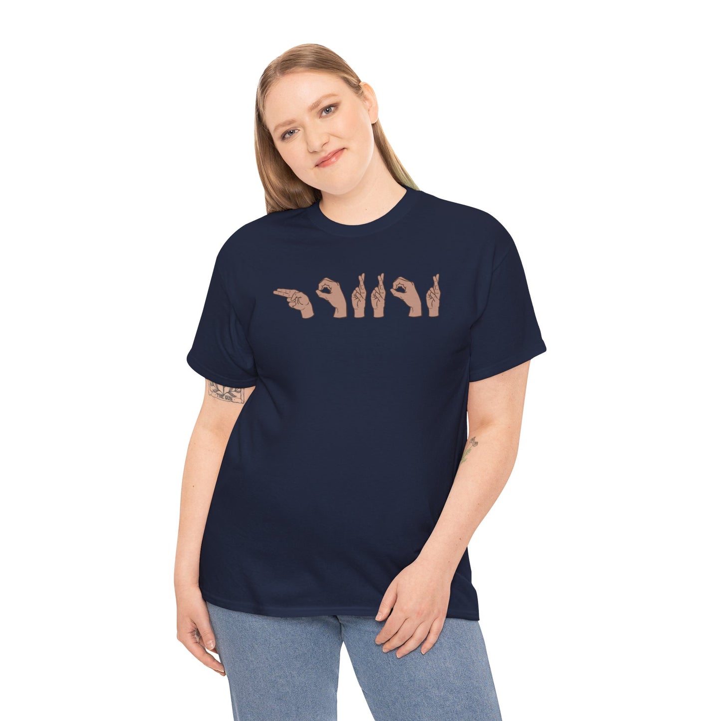 "Horror" ASL Sign Language Tee (Unisex Adult 100% Cotton)