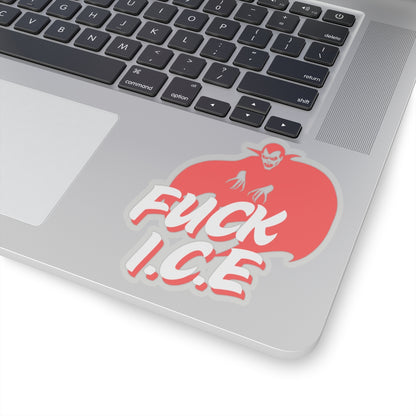 Vampire-Themed Kiss-Cut Stickers - 'FUCK I.C.E'