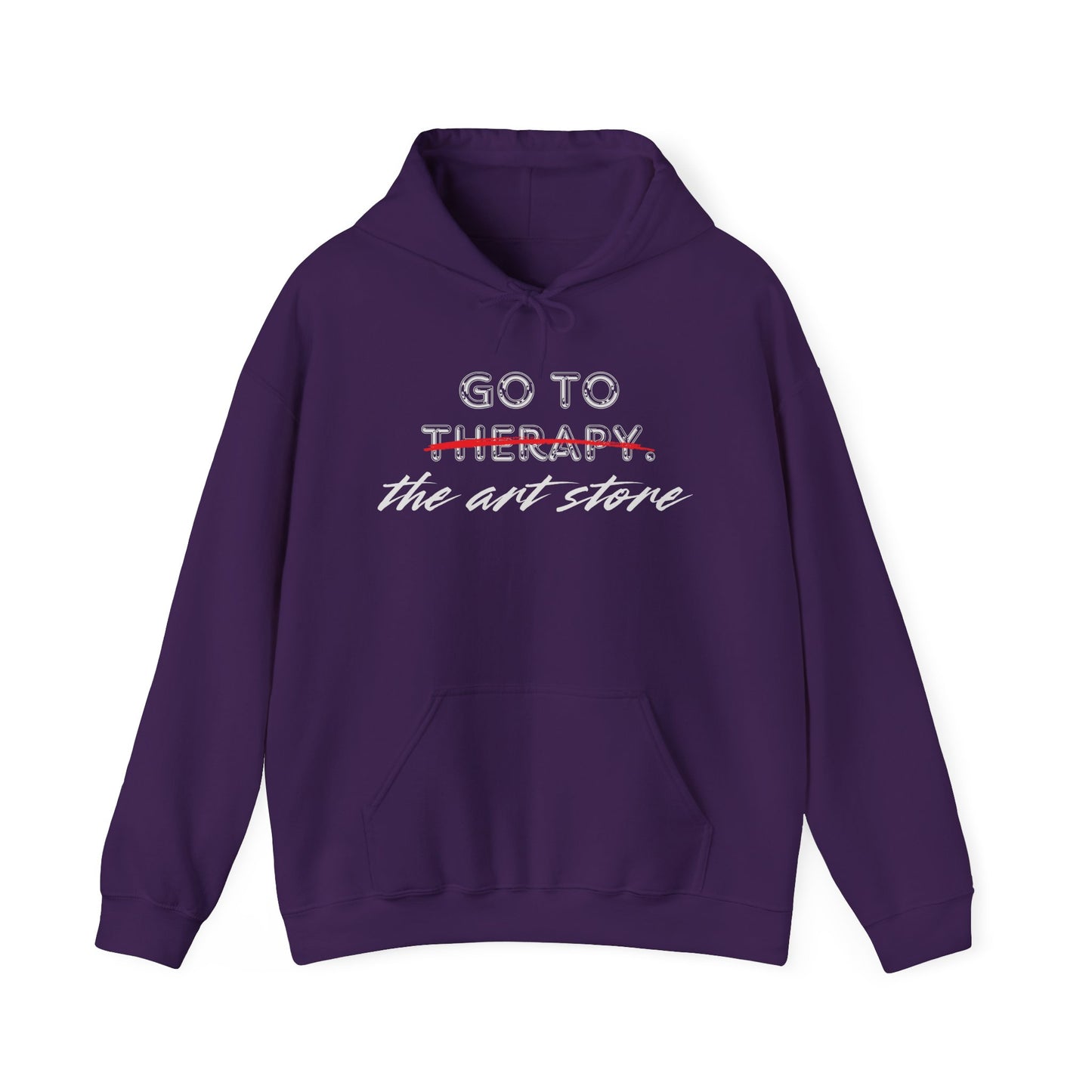 Go To Therapy Hoodie - Unisex Heavy Blend™ Sweatshirt for Art Lovers
