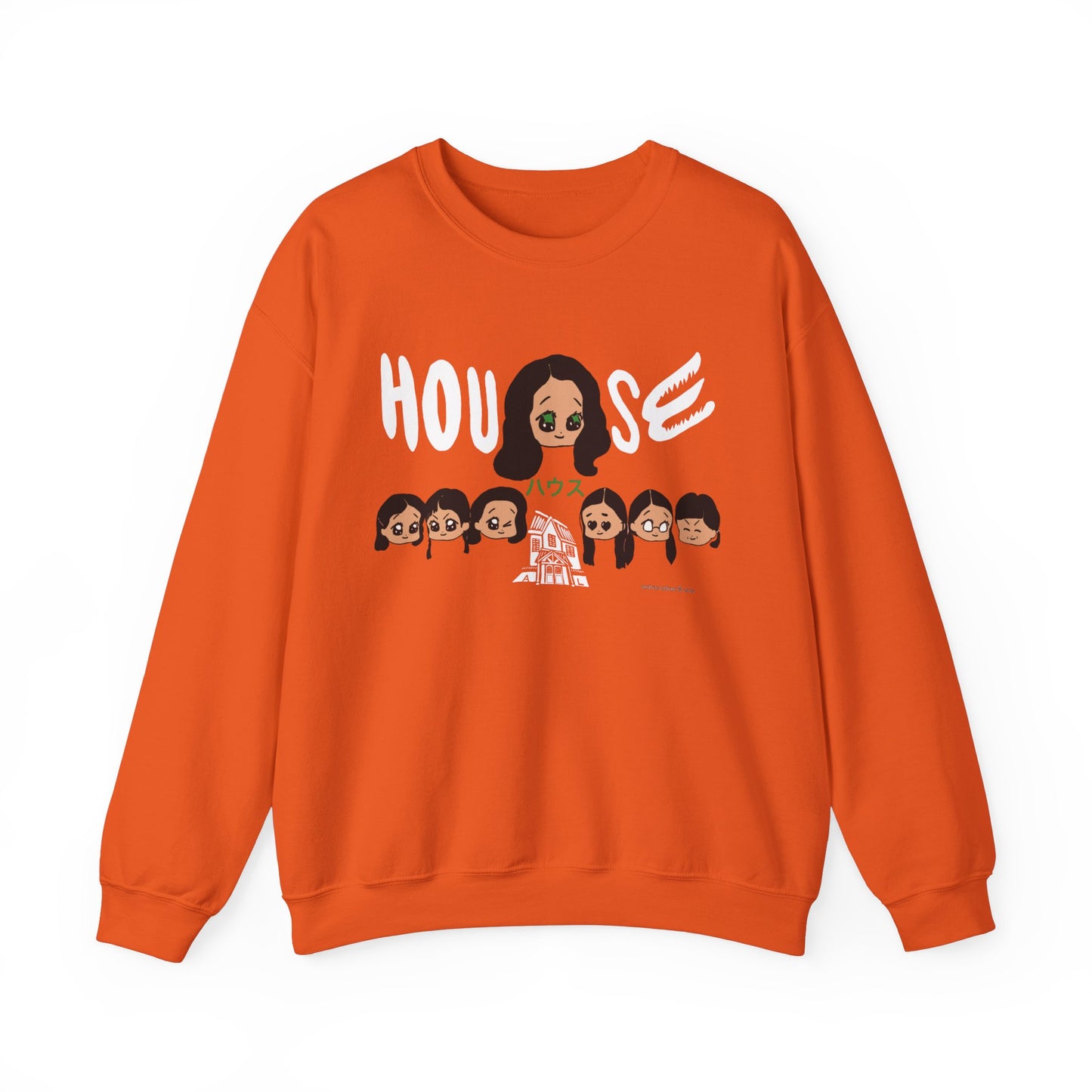 House Hausu 1977 Chibi Style Horror Movie Unisex Heavy Blend™ Crewneck Sweatshirt