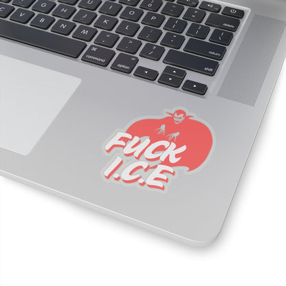 Vampire-Themed Kiss-Cut Stickers - 'FUCK I.C.E'