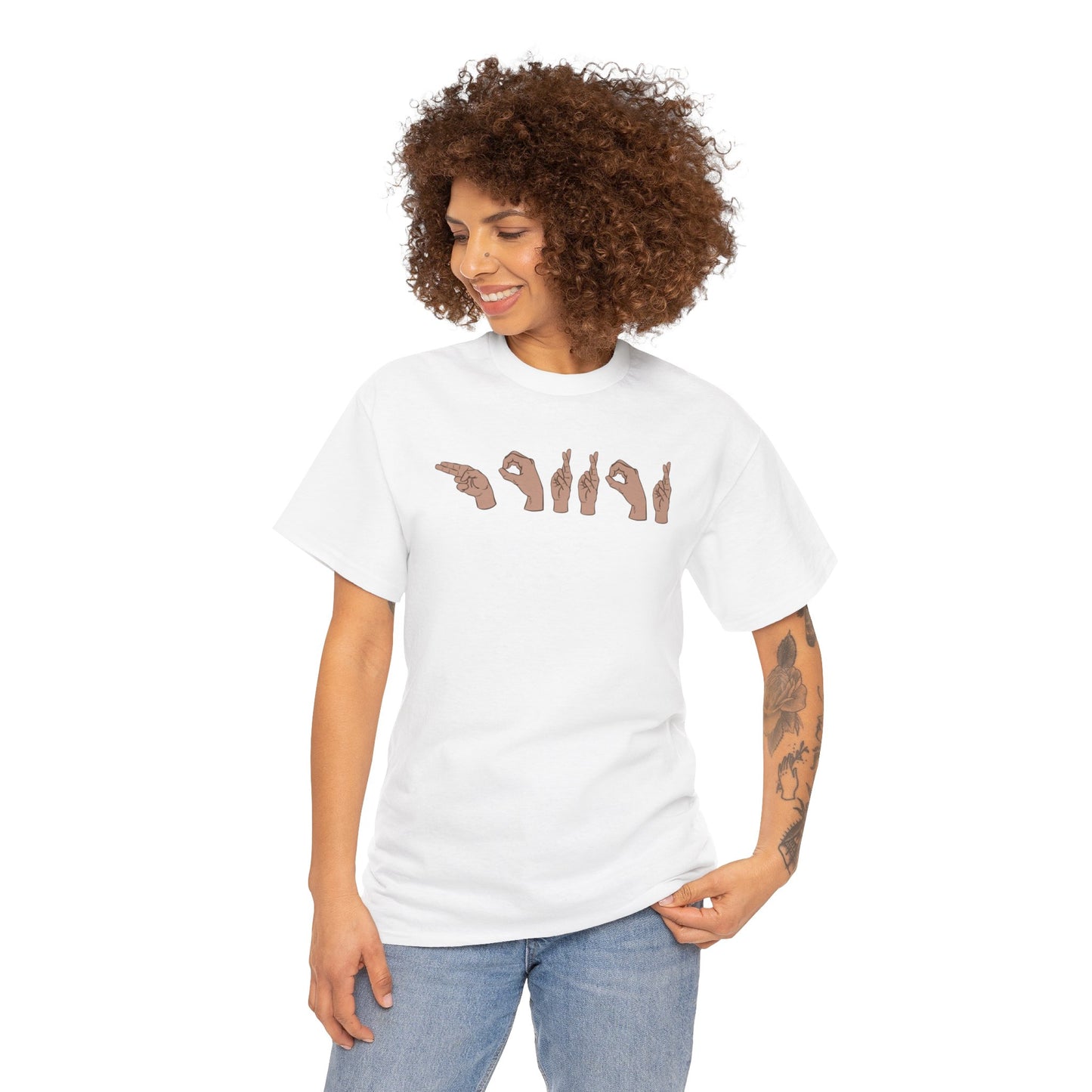 "Horror" ASL Sign Language Tee (Unisex Adult 100% Cotton)