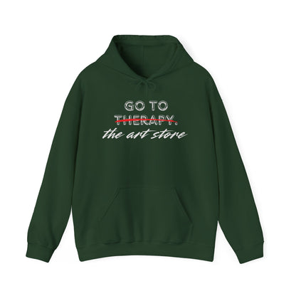 Go To Therapy Hoodie - Unisex Heavy Blend™ Sweatshirt for Art Lovers