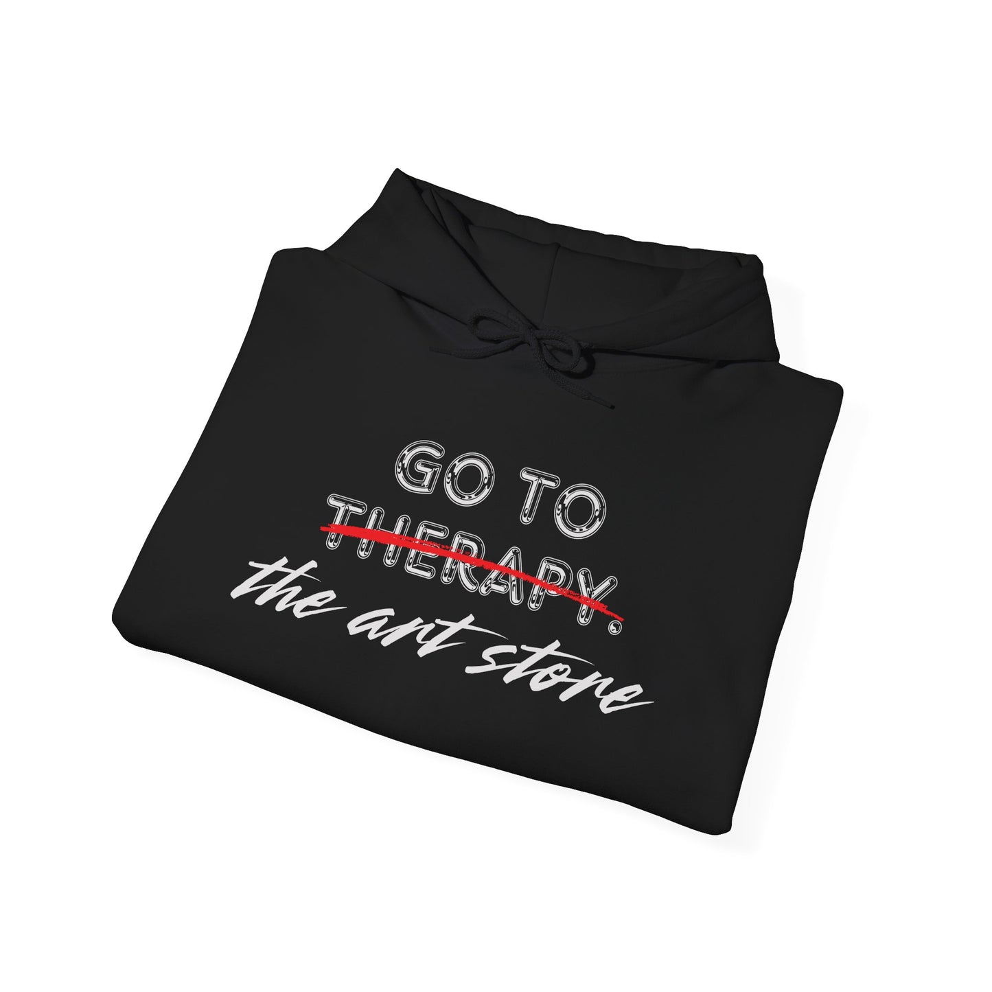 Go To Therapy Hoodie - Unisex Heavy Blend™ Sweatshirt for Art Lovers