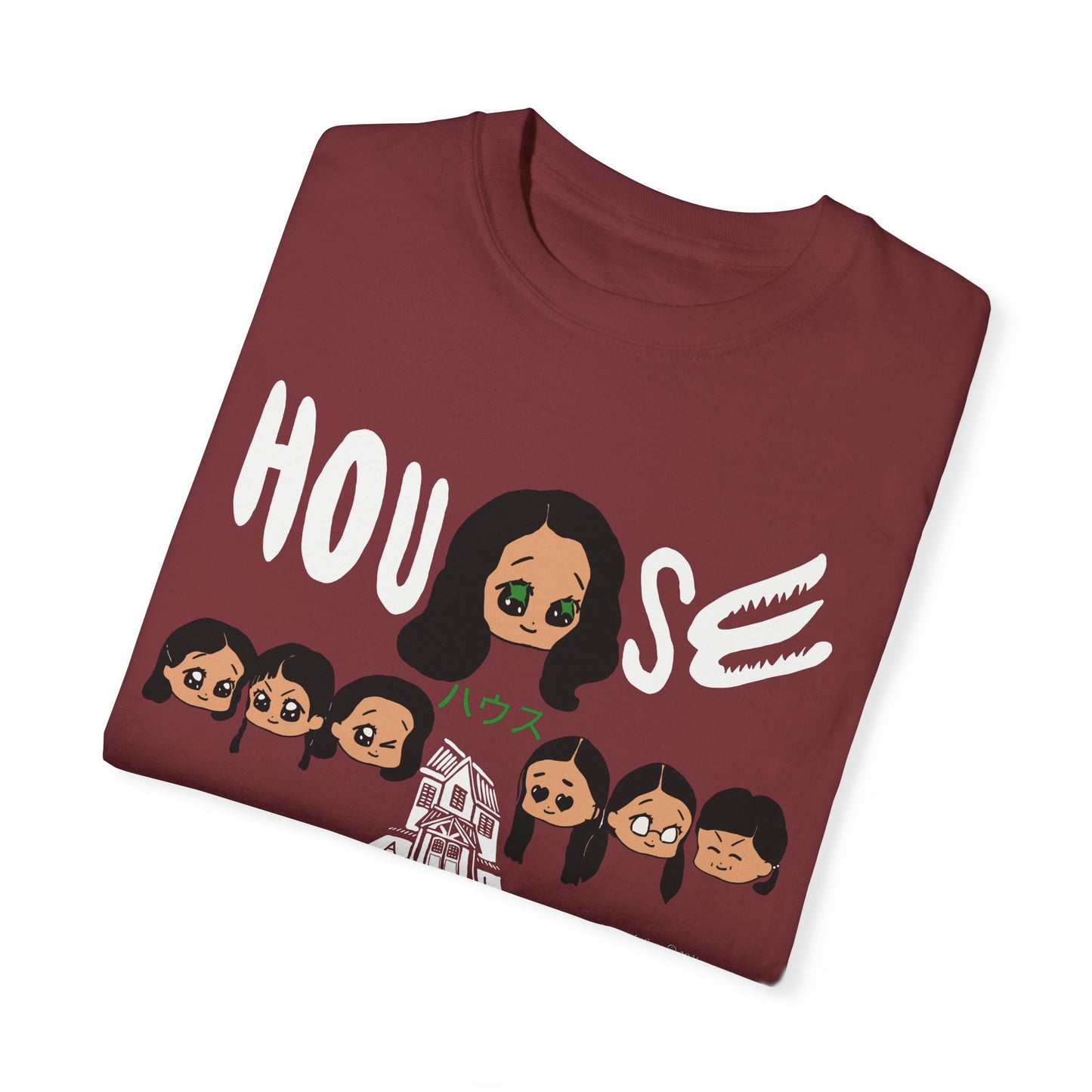 House Hausu 1977 Chibi Style Unisex Garment-Dyed Horror Movie T-shirt Comfort Colors