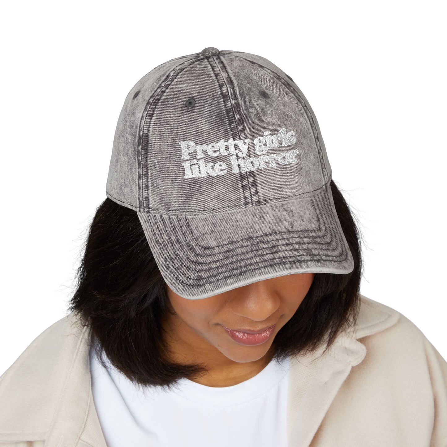 Pretty Girls Like Horror Vintage-Style Cap (Embroidered)