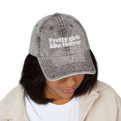 Pretty Girls Like Horror Vintage-Style Cap (Embroidered)
