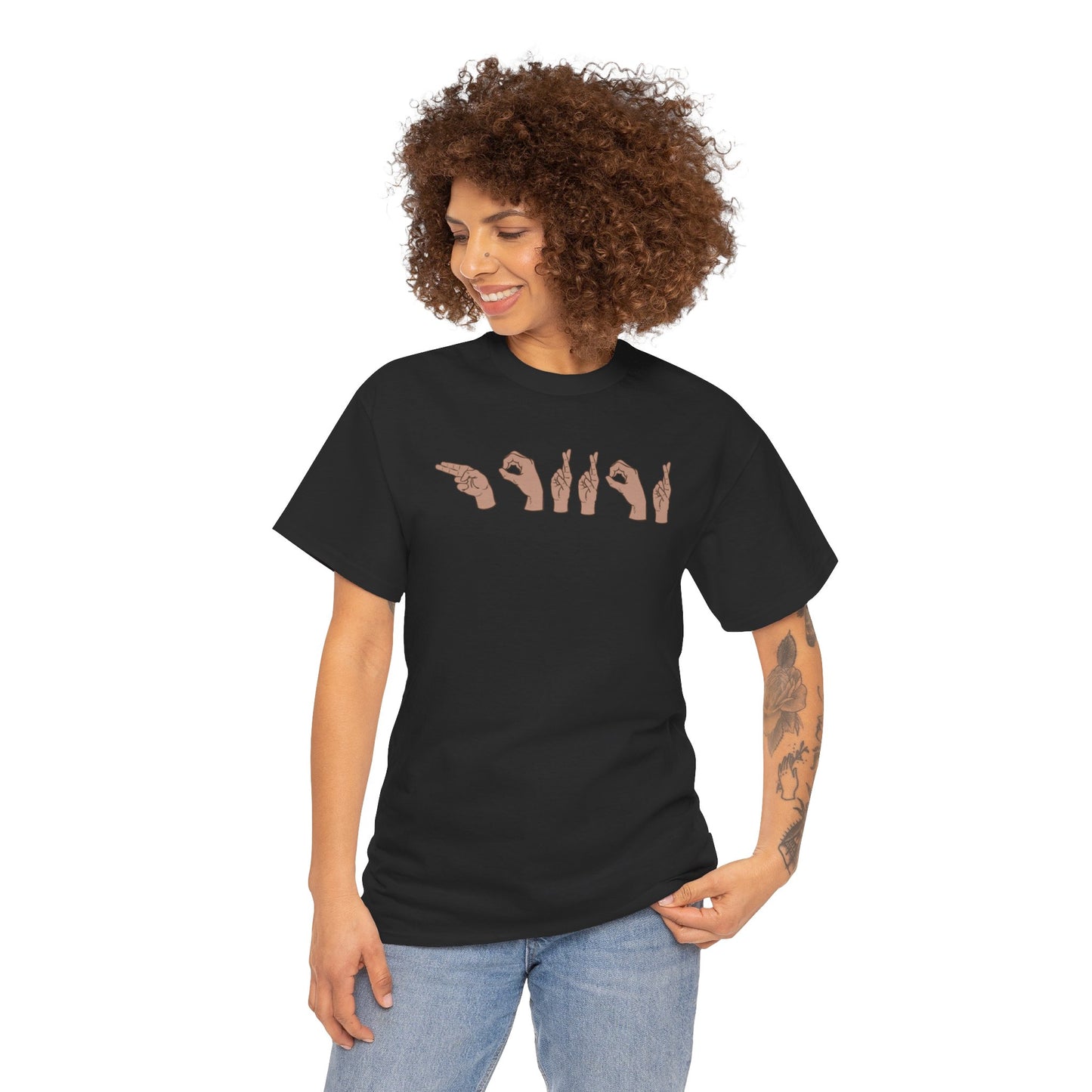 "Horror" ASL Sign Language Tee (Unisex Adult 100% Cotton)